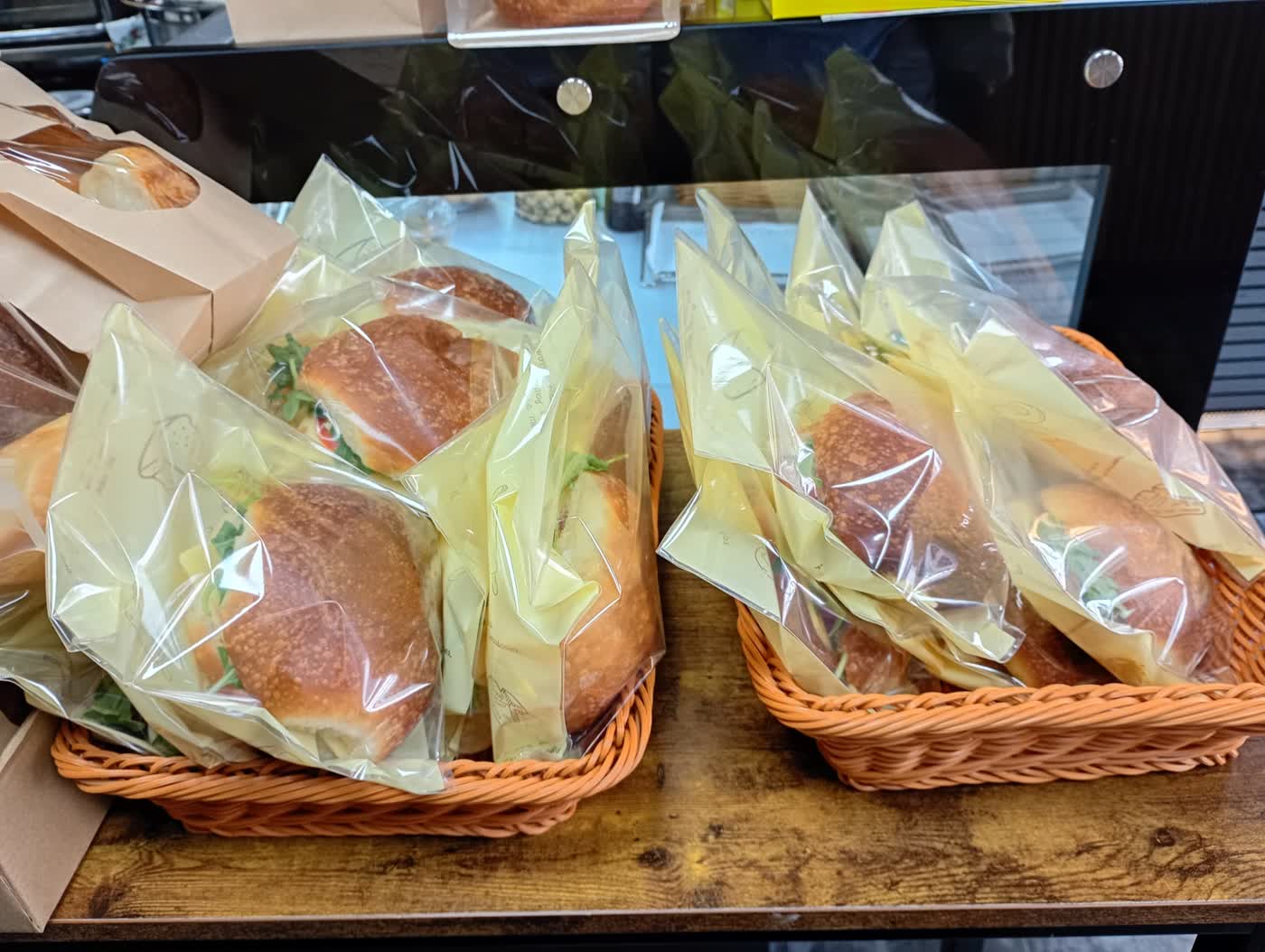 Freshly made rolls in baskets for guests at the concert.